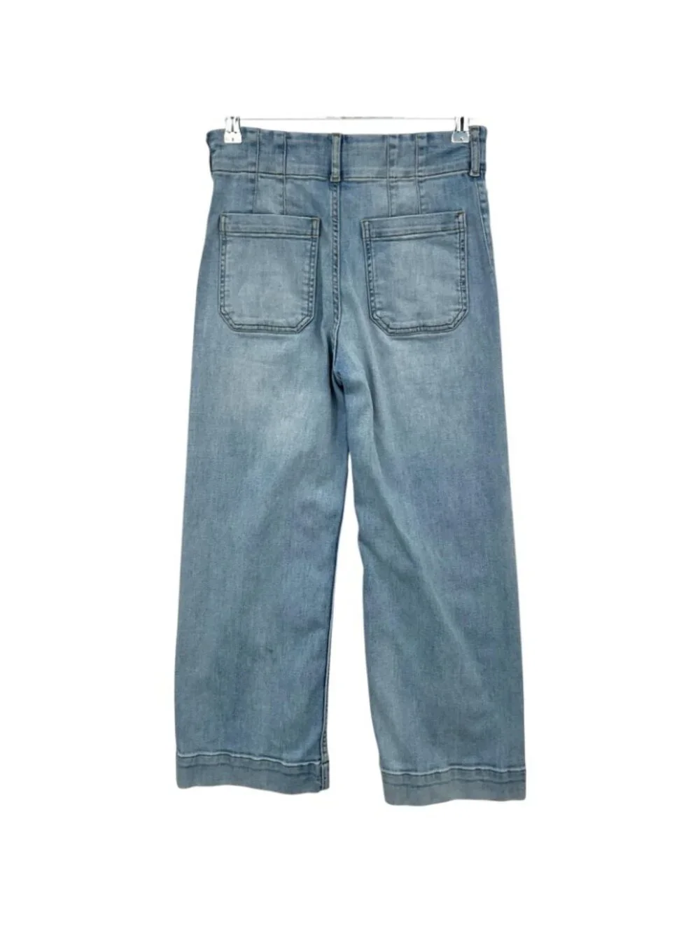 Maeve The Colette Wide Leg Jeans Womens 25 Blue High Rise Crop Denim Stretch